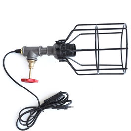 Opviq Lámpara de mesa Pp116 de estilo industrial en negro y plata